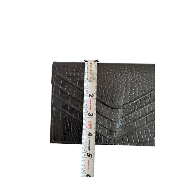 ARTBAG Black Croc Embossed Leather Snap Wallet - Picture 4 of 9